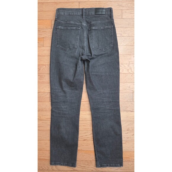 Madewell The Perfect Vintage Crop Jean Women's 25 Black Stretch Denim High Rise - Picture 3 of 6